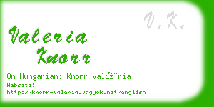 valeria knorr business card